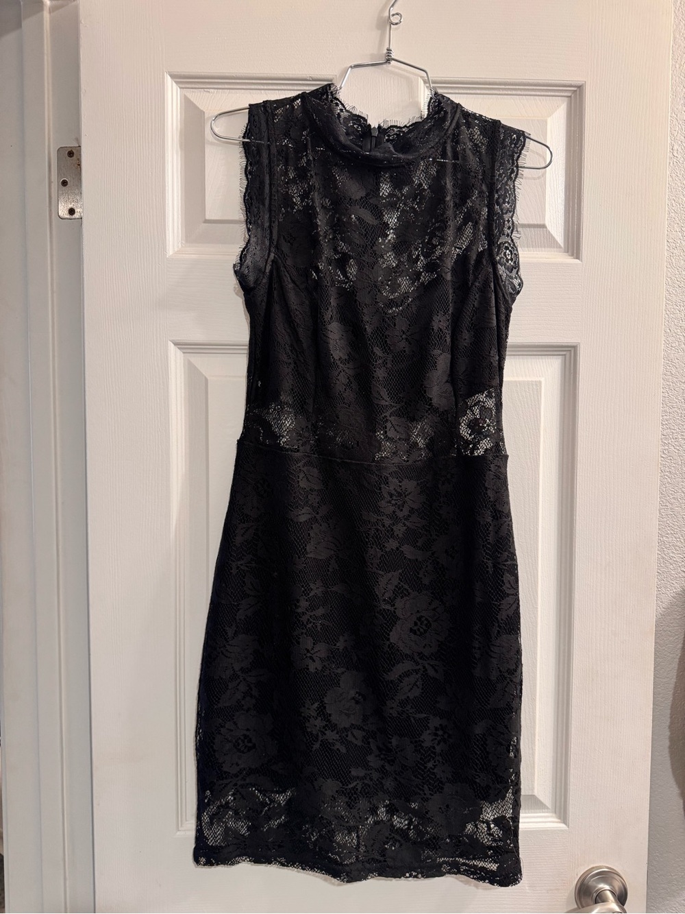 Black Lace Cocktail Dress | Size Small | Sheer Waist Detail | Sleeveless